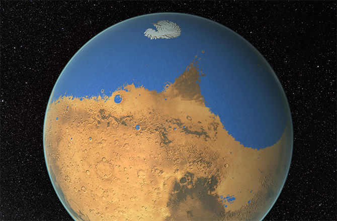 Предложена новая версия появления воды на Марсе