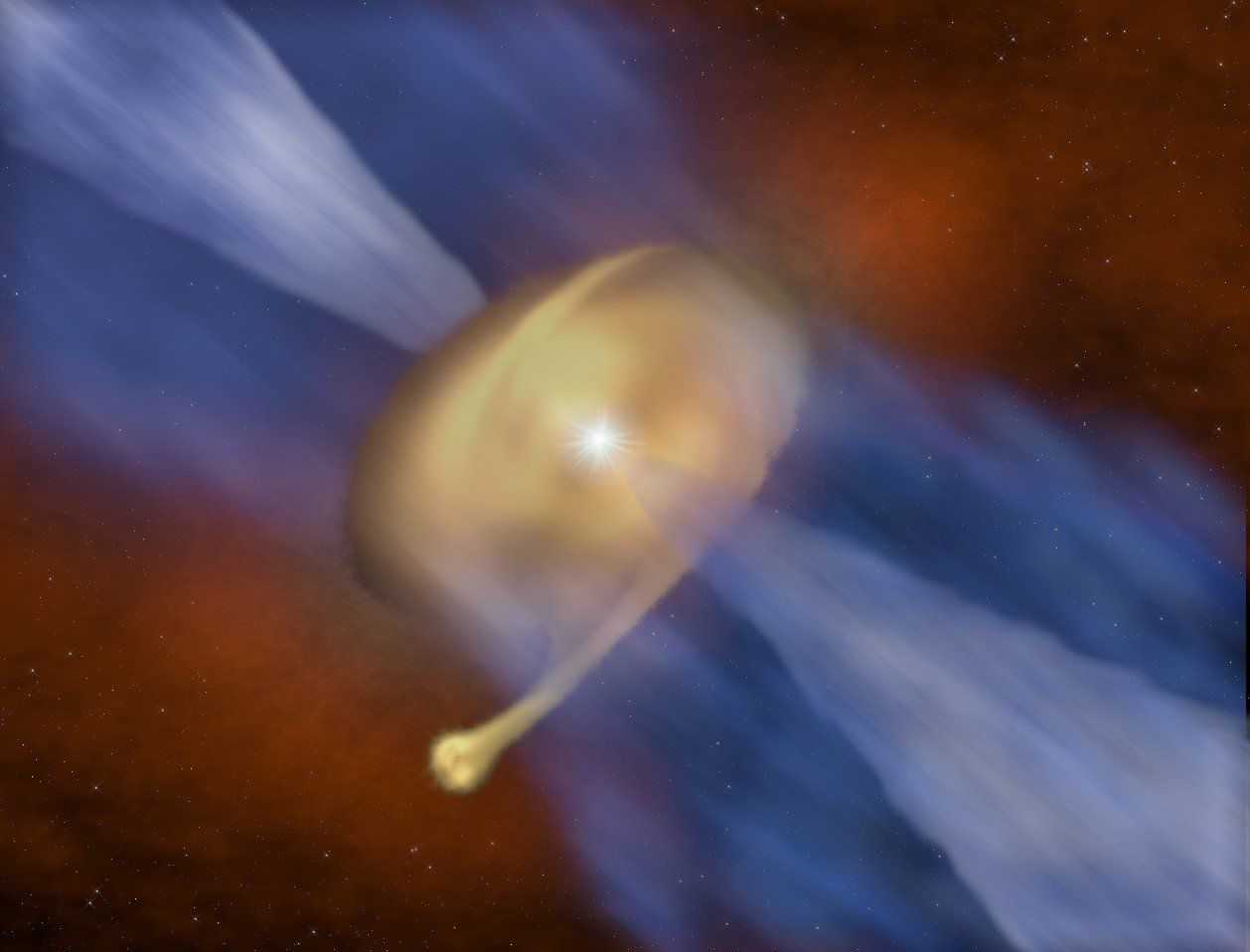 Ученые запечатлели молодую звезду, которая формируется, подобно планете
