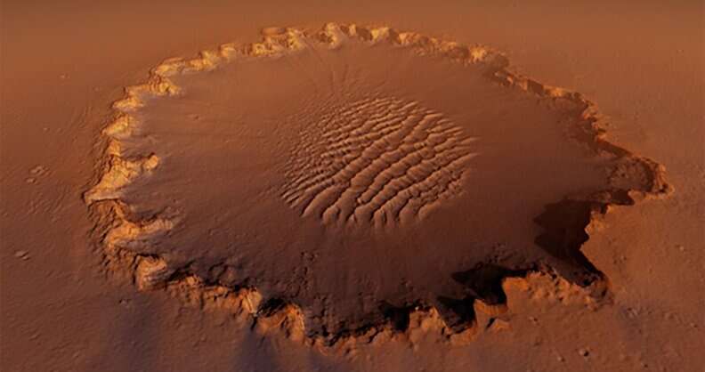 Поверхность Марса формировалась под постоянным астероидным «обстрелом»