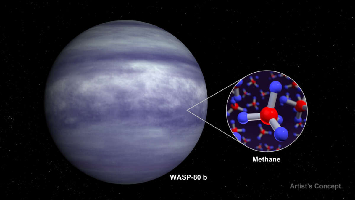 Джеймс Уэбб: обнаружение метана на экзопланете WASP-80 b